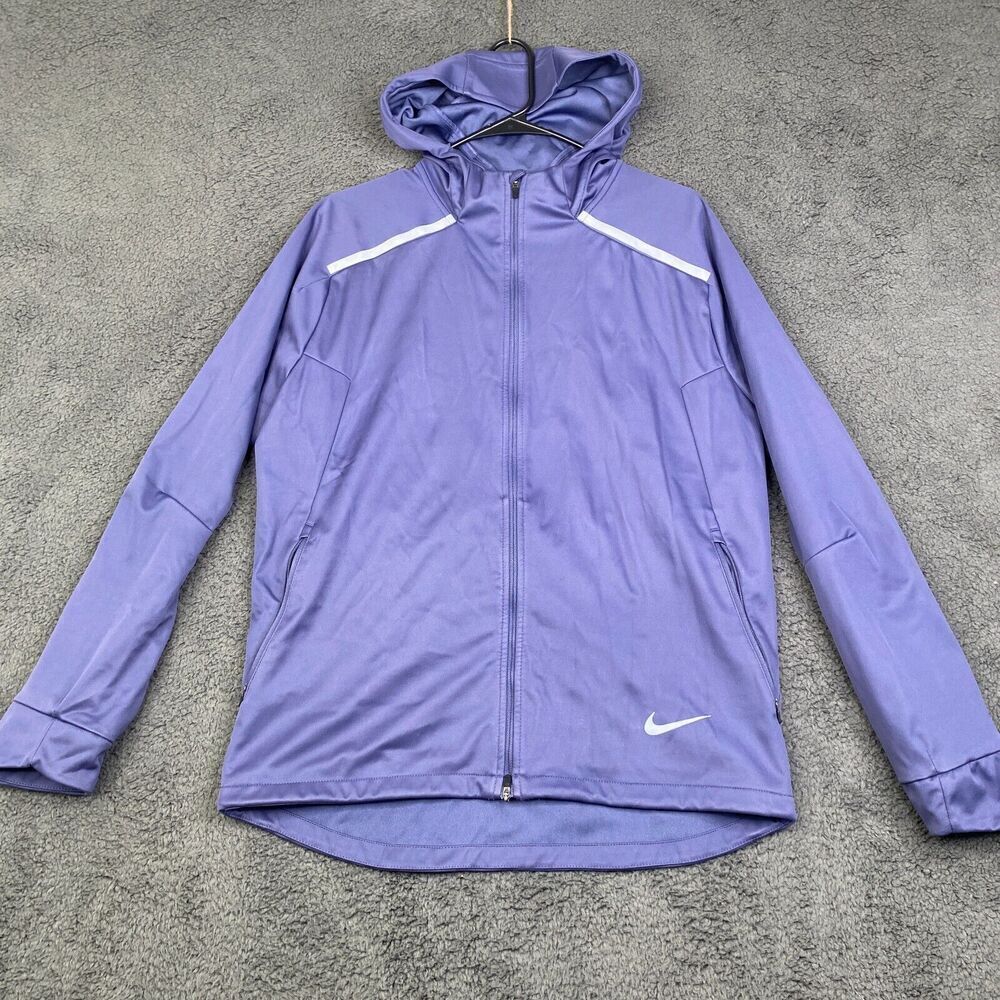 Nike Mens Hooded Shield Medium BV4880-557 Blue Running Jacket Full Zip
